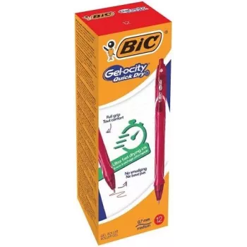 BIC bolígrafo de gel Gelocity QUICK DRY rojo, pack de 12 494671