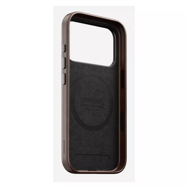 Funda para móvil Nomad Traditional Leather Case para iPhone 17 Pro, cuero-microfibra, compatible con 6,3 pulgadas (16 cm), marrón