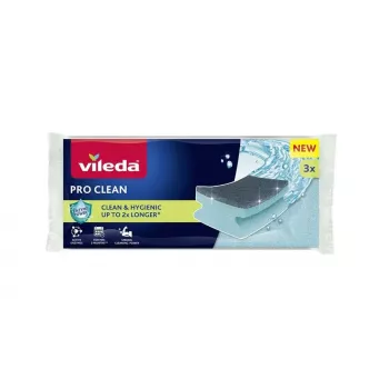 Estropajo perfilado con enzimas Vileda Pro Clean 3 uds.