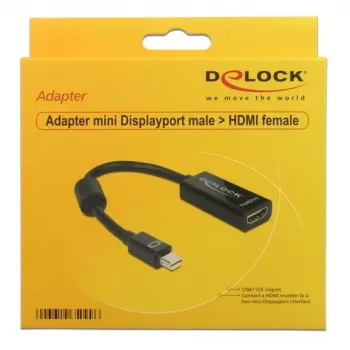 Delock - Adaptador de vídeo - Mini DisplayPort macho a HDMI hembra - 18 cm (65099)