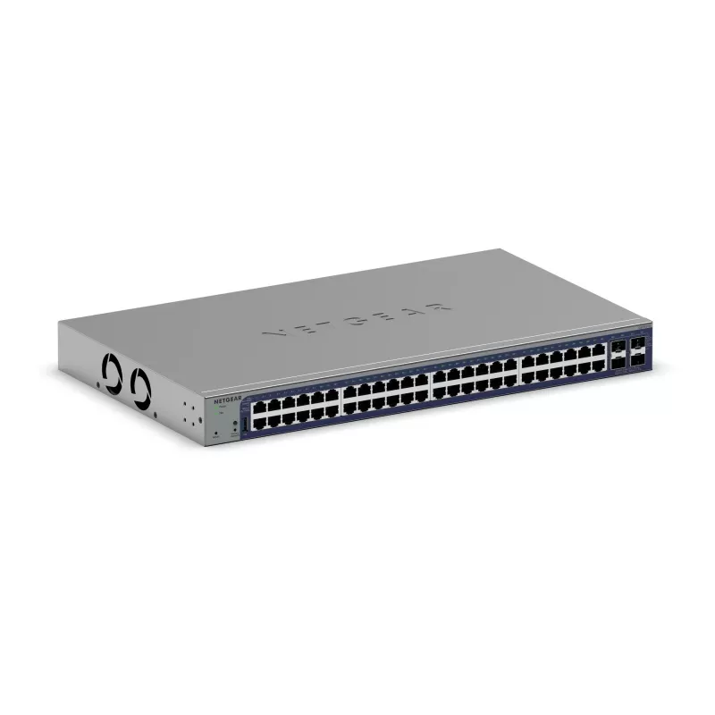 Switch Gigabit Ethernet gestionado Netgear GS752TX, 48x RJ-45 10/100/1000, soporte 10G, rack 1U, gris
