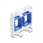 Accesorio de marco snap-in DELOCK 81557 — marco para módulo Keystone de plástico, 45×45×17,5 mm, azul/blanco