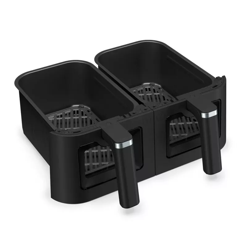 Freidora de aire Tristar FR-9075 doble 9 L, 2500 W, control táctil, LCD, negra, 60 °C mín