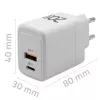 Cargador GaN QOLTEC 51823 20W fuente de alimentación USB, salida 5V/20V