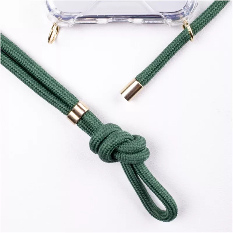 Funda con collar para teléfono Lookabe para iPhone 7/8 Plus — oro con correa verde