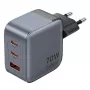 Cargador GaN Vention FEXH0-EU 70W — 2x USB-C + 1x USB-A, PD 70W, 100–240V