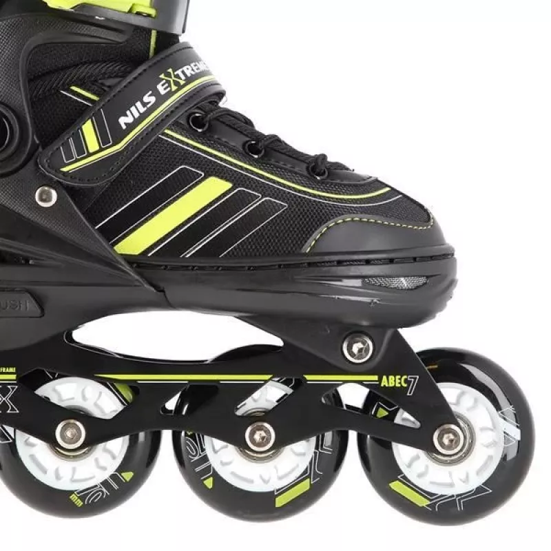 Patines en línea 2IN1 Nils Extreme NH18191 negro/lima talla L (39-43) con patines de hockey intercambiables