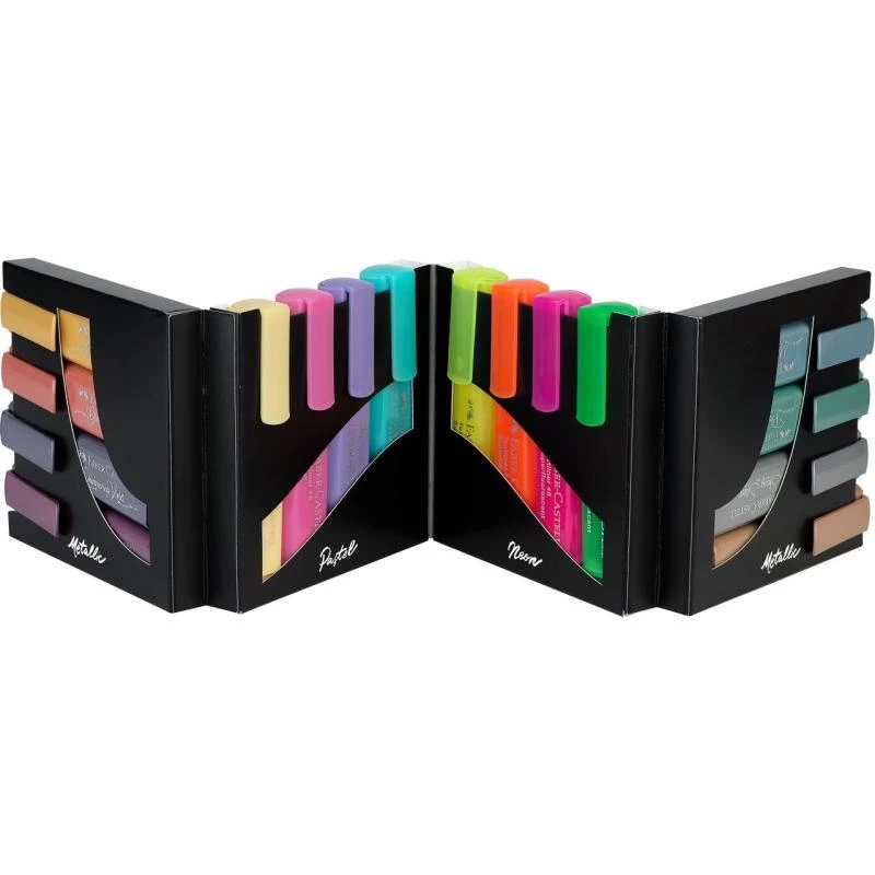 Set de rotuladores Faber-Castell 254603 — 16 uds., punta biselada, metálico/multicolor/pastel