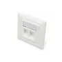 Digitus | Placa de pared para módulos Keystone, tipo alemán, placa central 50x50 mm, marco 80x80 mm | DN-93801-1