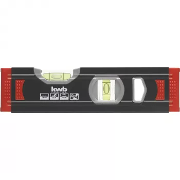 Nivel de burbuja mini de aluminio KWB 20 cm (gris oscuro/rojo)