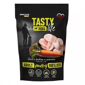 BIOFEED Tasty Dogs Life Poultry - comida húmeda para perros - 500g