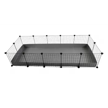 Jaula modular C&C 5x2 plateada 180x75x37 cm para cobayas conejos erizos, c&c