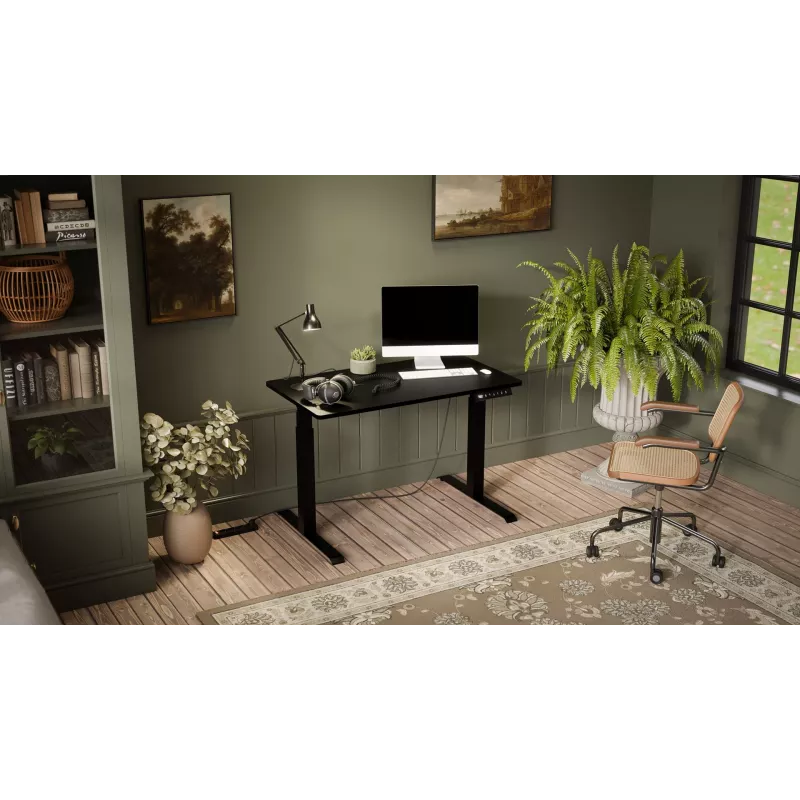 Escritorio cama meble MOON con regulación eléctrica de altura recto 1210×670 mm negro