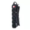 Alargador Esperanza ELK215K – cable de 3 m, 5 tomas con toma de tierra tipo E, para interiores, negro