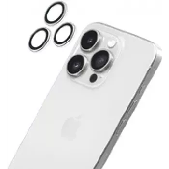 Protector de anillo de cámara LAUT PRIME GLASS para iPhone 16 Pro / iPhone 16 Pro Max, transparente, vidrio templado