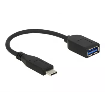 Cable USB DeLOCK USB 3.1 Gen 2 Type-C/Type-A 0,1 m negro