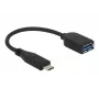 Cable USB DeLOCK USB 3.1 Gen 2 Type-C/Type-A 0,1 m negro