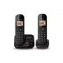 Panasonic KX-TGC422G - Teléfono inalámbrico - Contestador automático con identificación de llamadas - DECT - Negro + auricular adicional (KX-TGC422GB)