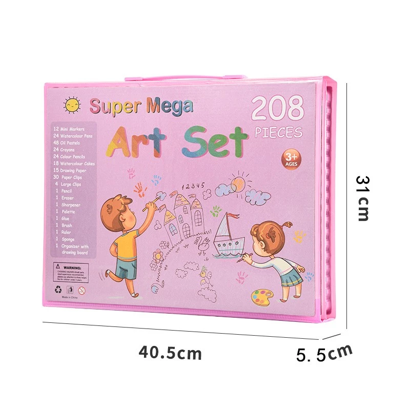 Set de arte Extralink 208 piezas — set de pintura con pinceles, colores, rotuladores