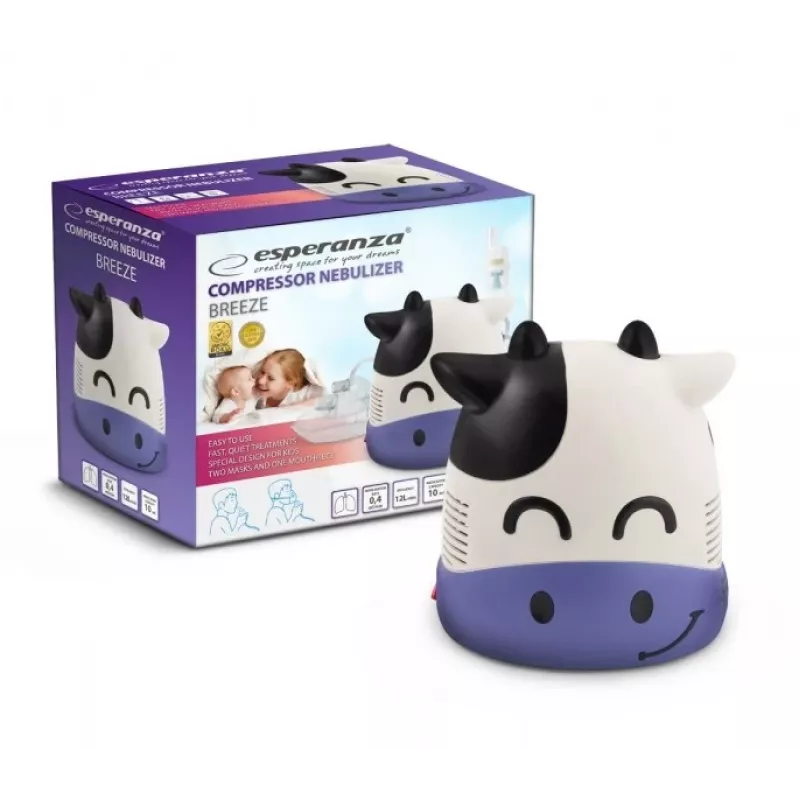 Nebulizador por compresor Esperanza ECN001 inhalador de compresor, 220 V, tamaño de partícula 0,5–10 μm, caudal de nebulización 10 ml, fracción pulmonar ≥70 %