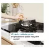 Placa de gas empotrable Bosch PPP6A2I40, 4 zonas, rejillas de hierro fundido, negra, 590×520×54 mm, control por mando giratorio