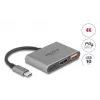 Adaptador de cable de vídeo DeLOCK 61071 0,1 m USB Type-C USB Type-C USB Type-A HDMI gris
