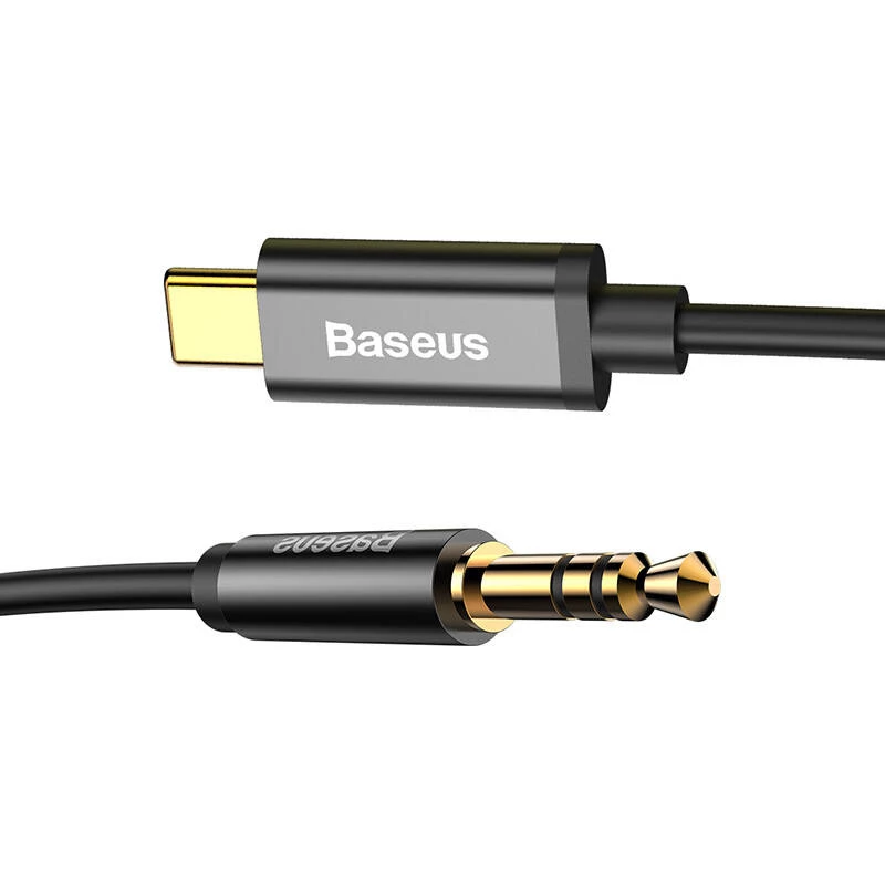 Baseus Yiven cable de audio USB-C a minijack 3,5 mm, 1,2 m (negro)