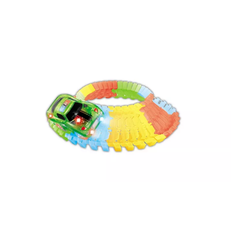 Set de vehículo de juguete y vías Amewi 100614 con funcionamiento a pilas AA (2 × AA), multicolor rojo