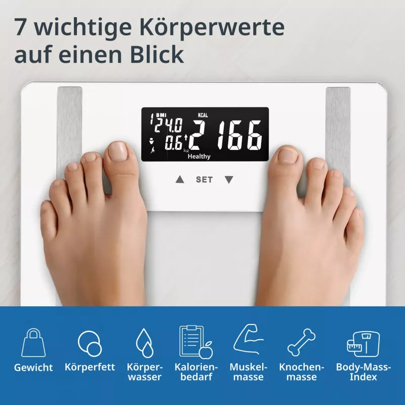 ADE Ines BA2300-2 báscula de análisis corporal, blanca
