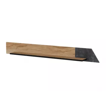Estante flotante cama meble OVO 1300×200×150 mm Roble/Hormigón, tablero de partículas, montaje en pared