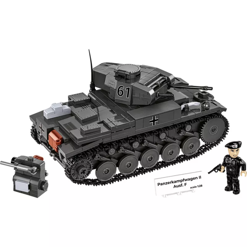 Set de construcción Cobi Panzerkampfwagen II Ausf. F – 813 piezas, negro, edad 9+