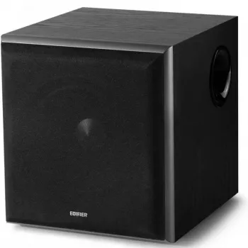 Subwoofer activo Edifier T5, entrada/salida estéreo RCA, negro, 70 W (embalaje ligeramente dañado)