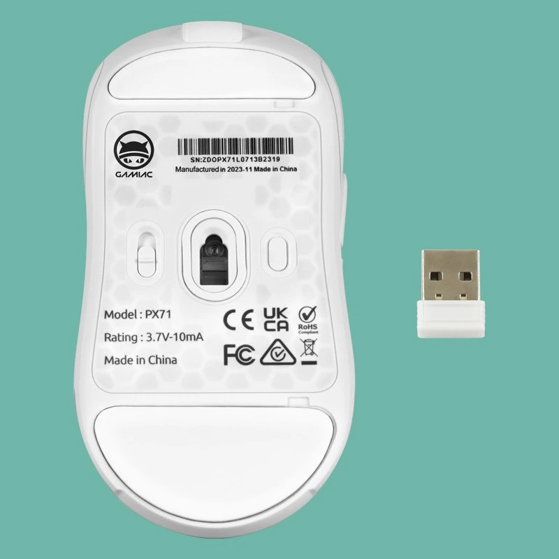 GAMIAC PX71 Ratón gaming ambidiestro RF Wireless + USB Type-A Óptico 16000 DPI