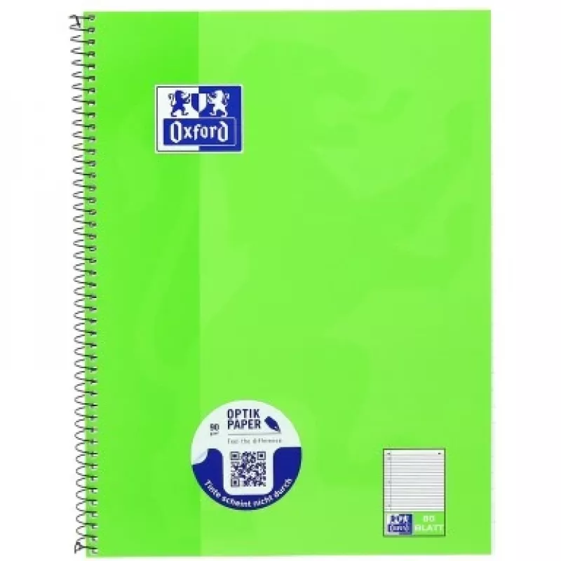 Cuaderno Oxford 100050357 A4 80 hojas Verde