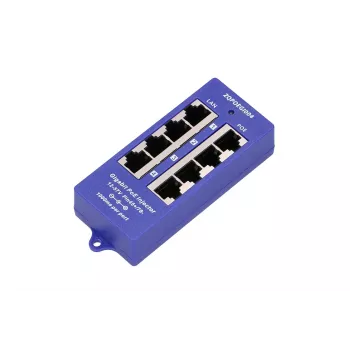 Inyector PoE Extralink Gigabit 4 puertos, 4x 1000Mb/s RJ45, 48V, azul/negro