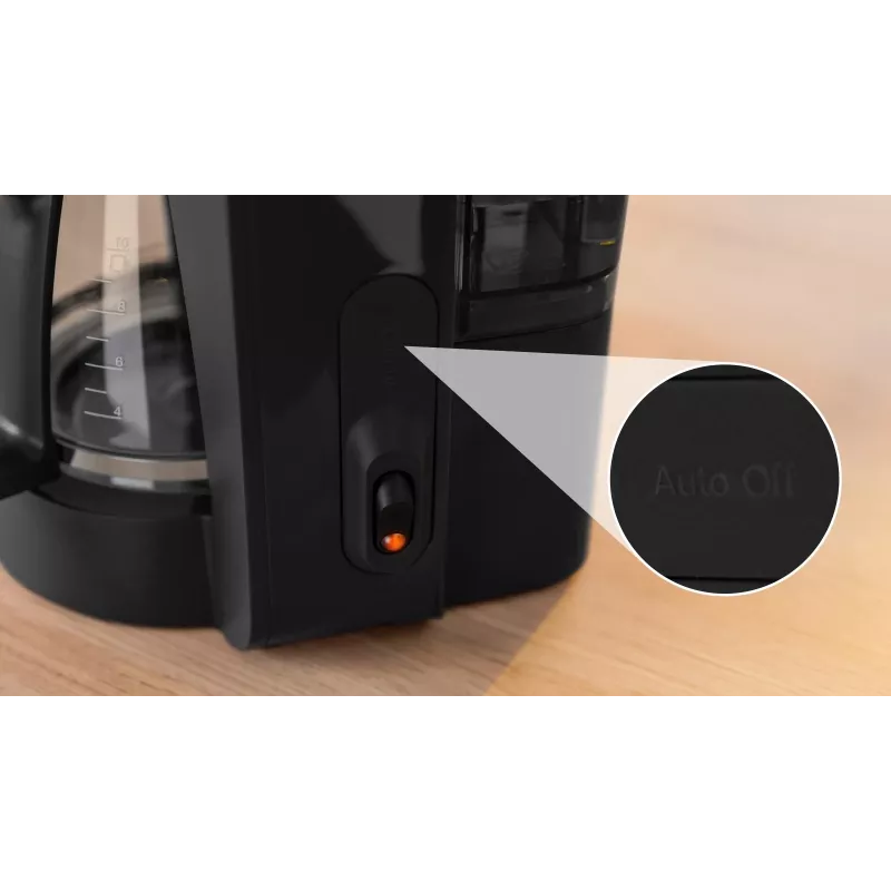 Cafetera de filtro Bosch TKA2M113, depósito de agua de 1,25 l, 15 tazas, negro