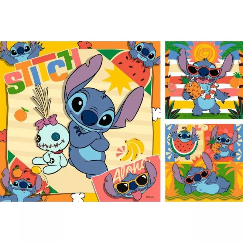 Puzle infantil Ravensburger Disney Stitch — 3 x 49 piezas, apto para niños