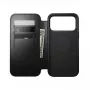 Funda tipo folio de cuero para smartphone Nomad Modern Leather Folio para iPhone 17 Pro – negro Horween