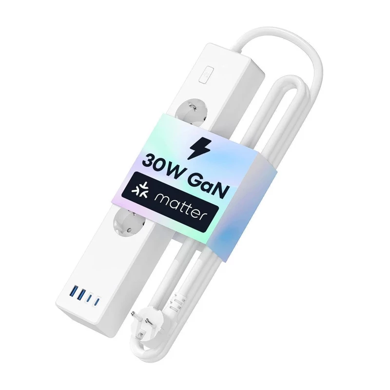 Regleta Meross MSP844 — 4 tomas AC, 2 USB-A, 2 USB-C