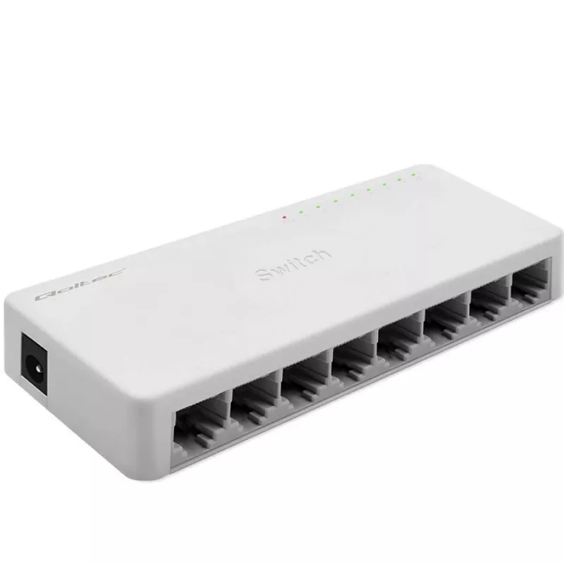 Switch de red Qoltec 8 puertos RJ45 1000 Mbps LAN