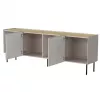 Cómoda Cama Meble FELLINI 2000×400×700 mm, acabado cashmere, tablero de roble aceitado