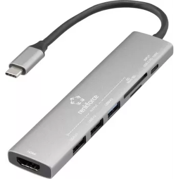 Renkforce Docking station USB-C RF-DKS-907 Compatible con docking stations de marca Universal (RF-6797970)
