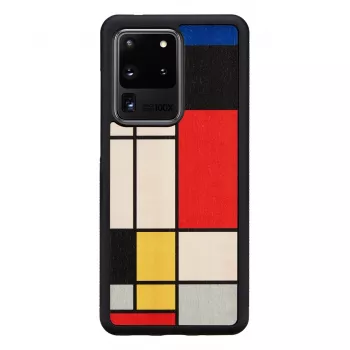 Funda para móvil man and wood para Galaxy S20 Ultra — madera negra funda protectora