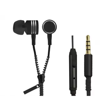 Auriculares ZIPPER con micrófono negro