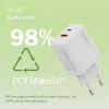 Cargador USB de pared DIGITUS 20W, 1x USB-C, 1x USB-A, entrada 100–240V, blanco