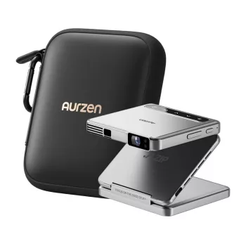 Proyector Aurzen Zip (Plata) – mini proyector portátil, modelo AU-PJ-ZP001M-UNWH0