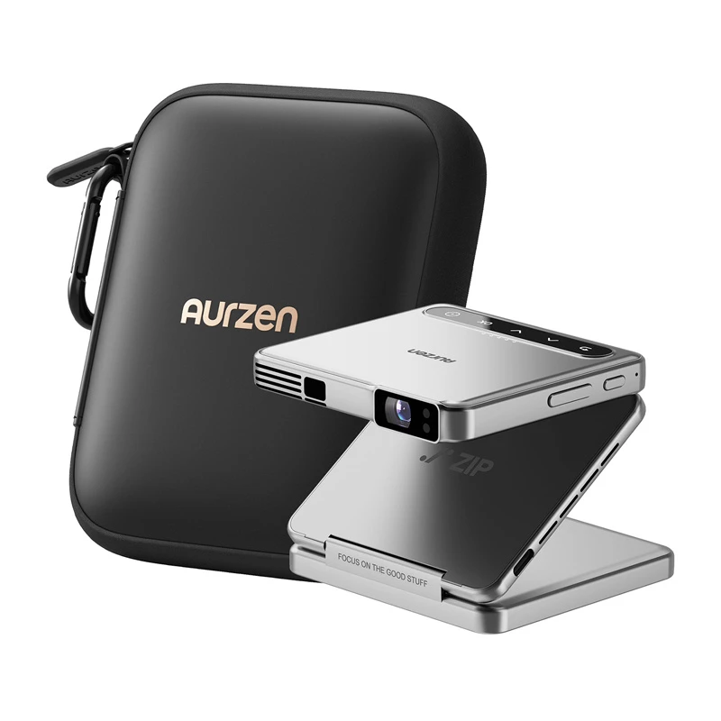 Proyector Aurzen Zip (Plata) – mini proyector portátil, modelo AU-PJ-ZP001M-UNWH0