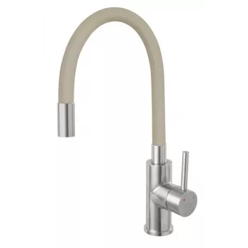 Grifo de cocina FERRO Zorba BZR4PSS acabado acero inoxidable, monomando, montaje en superficie