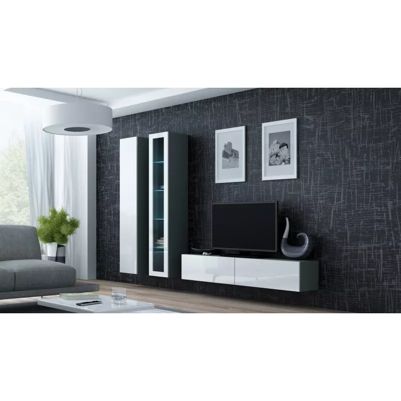 Soporte de TV Cama VIGO 140 30/140/40 roble Sonoma/blanco brillante