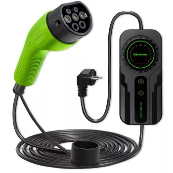 Cargador móvil para vehículos eléctricos QOLTEC 52468 Type 2, 3,5 kW, 16 A, cable de 5 m, IP65